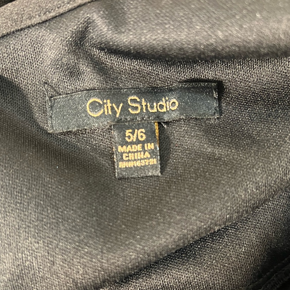 City Studio Black Mini Dress with Silver Bow Accents - Picture 6 of 12